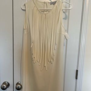 White Fringe Mini Dress